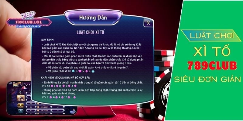 Luật chơi Xì Tố 789Club siêu đơn giản.